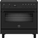 Bertazzoni MPL95I1ETNT inductie fornuis 90 cm breed in matzwart met vijf kookzones