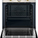 Bertazzoni F609HEREKTAG inbouwoven geopende deur met zicht op interieur, roosters, ventilator en bakplaat