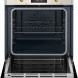 Bertazzoni FHER6117CTAG3 combi-stoomoven geopende deur met zicht op interieur, rooster en stoomrails aan binnenzijden