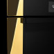 Bertazzoni FMOD6117CTG3 combi-stoomoven zijkant ovenfront met gele frame-accenten