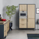Bertazzoni FPRO4077MTX3 magnetron-oven ingebouwd in houten keukenkast opstelling