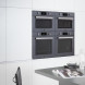 Bertazzoni FPRO6117CTN3 combi-stoomoven, twee apparaten ingebouwd in keukenkast met witte fronten