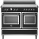 Bertazzoni HER105I2ENET2 fornuis vooraanzicht met inductiekookplaat, bedieningspanelen en twee ovens gesloten