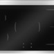 Inductiekookplaat detail van Bertazzoni HER105I2ENET2 met vier kookzones en touch-bediening