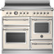 Bertazzoni HER105I3EAVT2 fornuis vooraanzicht met inductiekookplaat, bedieningspanelen en twee ovens