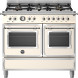 Bertazzoni HER106L2EAVT2 fornuis vooraanzicht met gascookktop en dubbele ovens gesloten