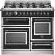Bertazzoni HER106L3ENET2 fornuis vooraanzicht met gaskookplaat, twee ovens en bedieningspaneel