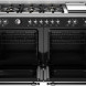 Bertazzoni HER126G2ENET2 fornuis met geopende deuren van beide ovens, grillen zichtbaar