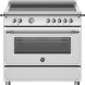 Bertazzoni HER95I1EXT2 elektrisch fornuis vooraanzicht met inductiekookplaat, bedieningspaneel en geopende ovenklep