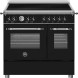 Bertazzoni HER95I2ENEC2 fornuis vooraanzicht met inductiekookplaat, bedieningspanelen en twee ovens