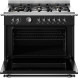 Bertazzoni HER96L1ENET2 fornuis met geopende oven en interieur met roosterelementen