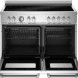 Bertazzoni MAS105I2EXT2 fornuis met beide ovendeur geopend, oven-interieur en roosterhoogte zichtbaar