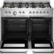 Bertazzoni MAS106L2EXT2 fornuis met geopende ovendeuren en zichtbare roosterlagen