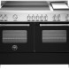Bertazzoni MAS125I2ENET2 fornuis vooraanzicht met inductiekookplaat, grillplaat, dubbele oven en bedieningsknoppen