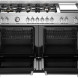Bertazzoni MAS126G2ENET2 met geopende ovendeur toont oven interieur en roosters