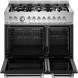 Bertazzoni MAS96L2ENET2 fornuis met geopende ovendeur, grill en lade zichtbaar