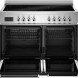 Bertazzoni PRO105I2ENET2 fornuis met geopende ovendeuren en interieur met roosters