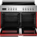 Bertazzoni PRO105I2EROT2 met geopende ovendeurs, zichtbare roosters en uitschuifbare pannen