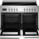 Bertazzoni PRO105I2EXT2 fornuis met geopende ovendeuren en uitschuifbare lade-onderstellen