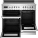 Bertazzoni PRO105I3EBIT2 fornuis met geopende deuren en laden, interieur met roosters zichtbaar