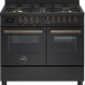 Bertazzoni PRO106L2ECAT2 fornuis vooraanzicht met zes gasbranders, bedieningspaneel en twee ovens gesloten