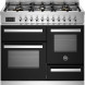 Bertazzoni PRO106L3ENET2 fornuis vooraanzicht met gaskookplaat en dubbele oven