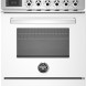Bertazzoni PRO64I1EBIT2 fornuis vooraanzicht met inductiekookplaat, bedieningspaneel en witte oven met raam