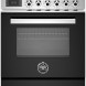 Bertazzoni PRO64I1ENET2 fornuis vooraanzicht met inductiekookplaat, bedieningspaneel en geopende ovendeur