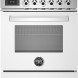Bertazzoni PRO64L1EBIT2 fornuis vooraanzicht met vier gasbranders, bedieningspaneel en oven met deur