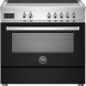Bertazzoni PRO95I1ENET2 fornuis vooraanzicht met inductiekookplaat, bedieningspaneel en geopende ovenuitgang