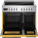 Bertazzoni PRO95I2EGIT2 fornuis geopend met twee ovens, geopende lades en roostersen
