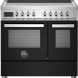 Bertazzoni PRO95I2ENET2 fornuis vooraanzicht met inductiekookplaat, bedieningspanelen en twee ovens