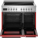 Bertazzoni PRO95I2EROT2 fornuis met geopende deuren, twee ovens met roosterlagen zichtbaar en uitschuifbare pannen
