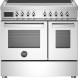 Bertazzoni PRO95I2EXT2 fornuis vooraanzicht met inductiekookplaat, bedieningspaneel en twee ovens