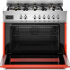 Bertazzoni PRO96L1EART2 fornuis met geopende ovendeur en uitklapbare lade