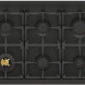 Bertazzoni PRO96L1ECAT2 gaskookplaat bovenaanzicht met zes branders en gietijzeren roosters