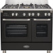 Boretti CFBG902ZW/2 gas fornuis zwart - dubbele oven