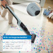 Bosch BCH4SM28 in gebruik op tapijt met confetti ter demonstratie van zuigkracht en manoeuvrabiliteit