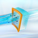 Bosch BGDS2BAL stofzuiger geel filterdetail met blauwe dwarsdoorsnede technische afbeelding