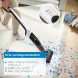 Bosch BHH4WM28 in handheld modus schoonmaken houten tafel met stofdoeken