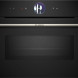Bosch CMG7361B1 compacte oven, frontaanzicht gesloten met touchdisplay en bedieningspaneel