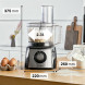 Bosch MCM3PM386 keukenmachine in keuken met afmetingen 220 x 260 x 375 mm en inhoud 2,3 liter aangegeven