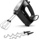 Bosch MFQ2420B handmixer 400W schuin zijkant met grijper en twee mengkloppen
