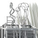 Bosch MFQ4730 handmixer accessoires in afwasmand met garde, twee spiraalkloppen en witte schalen