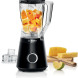 Bosch MMB6141B blender met glas mengkan gevuld met sinaasappels en toebehoren