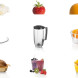 Diverse ingrediënten en afgewerkte gerechten voor gebruik met Bosch MUM59S81DE