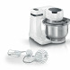 Bosch MUMS2EW00 keukenmachine met roestvrijstalen mengkom en bijbehorende hulpstukken (garde, kneder, ballon)