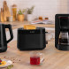 Bosch TWK1M123 waterkoker zijkant met waterpeilschaal en detail van maximaal-aanduiding