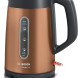 Bosch TWK4P439 DesignLine waterkoker zijkant met volumemarkeringen van 0,3L tot 1,7L