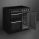 SMEG CX93IMBL inductie fornuis met metalen zijsteunen en Ever Clean emaille ovenruimte